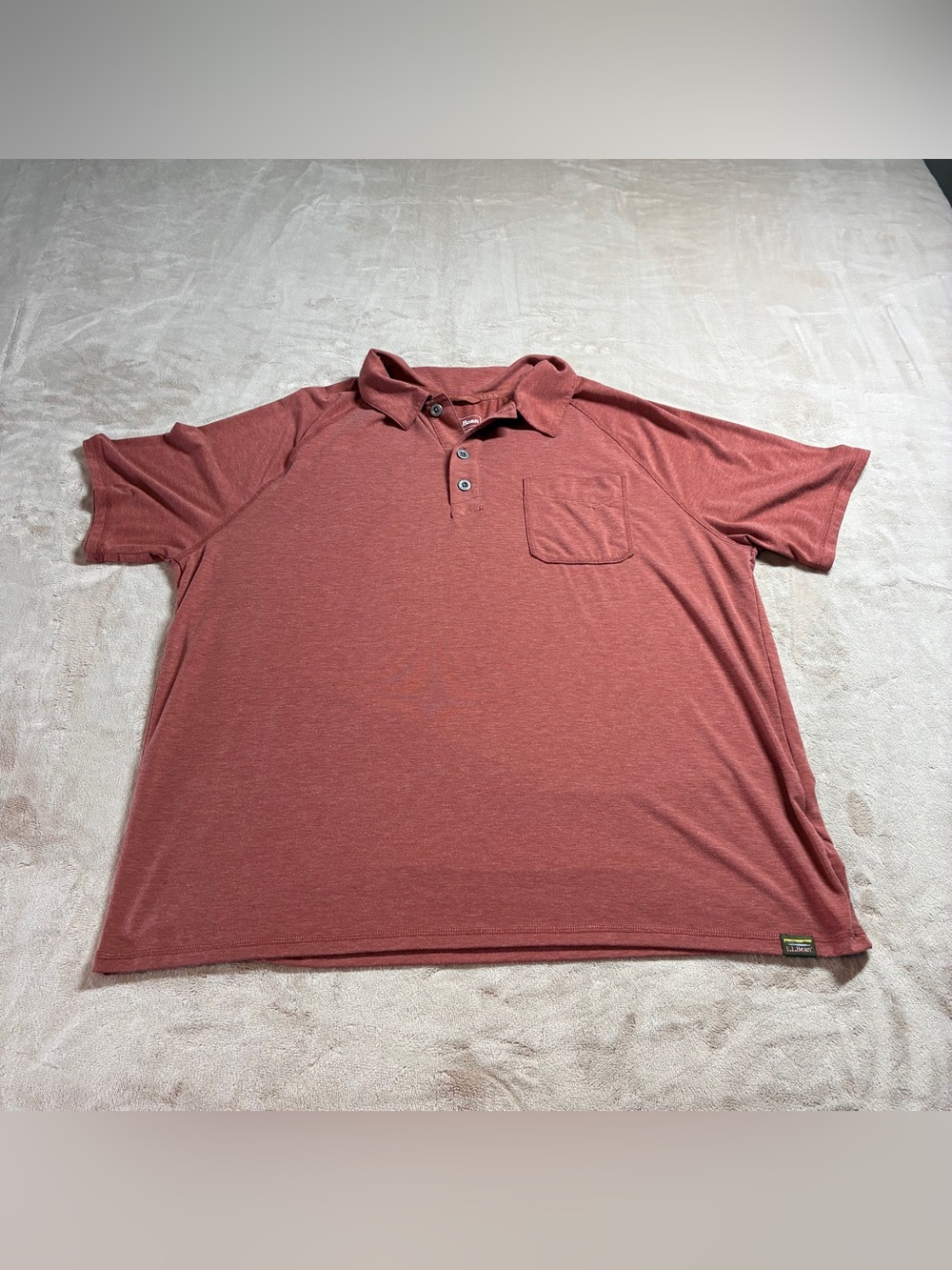 L.L.Bean Everyday SunSmart Polo 2.0 Fitted Performance Pocket Men’s XL Maroon